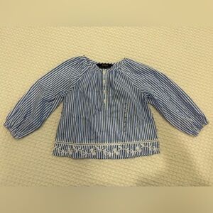 Polo by Ralph Lauren Kids Blue and White Striped Blouse- 2T/ new with tags